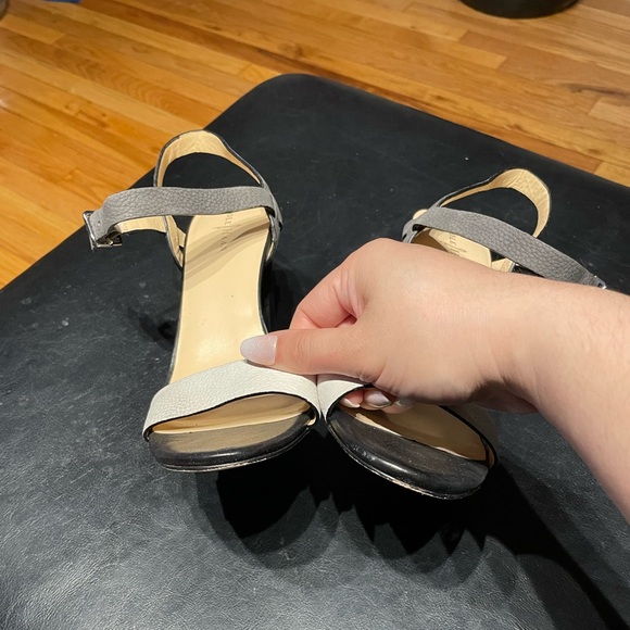 Minetta Nike Air Sandals Heels Chunky Block Pumps Tricolor Ankle Strap Stilettos - Picture 3 of 8